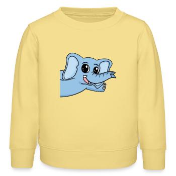 Elefant Gruß Begrüßung - Kinder Organic Sweatshirt Mini Changer von Stanley/Stella - Gelb Viva  - Vorne - AI Model Kid Male (0cm)