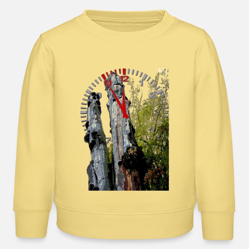 Timestamp on tree trunk 5 to 12 - Kids Organic Sweatshirt by Stanley/Stella - viva yellow 