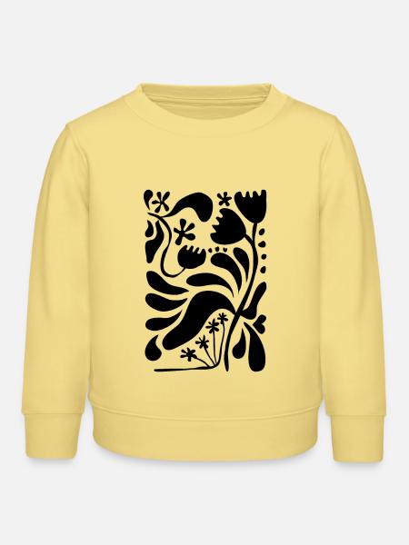 Abstrakte Blumen Matisse Stil - Kinder Organic Sweatshirt Mini Changer von Stanley/Stella - Gelb Viva