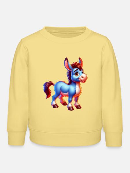 Esel-Maultier - Kinder Organic Sweatshirt Mini Changer von Stanley/Stella - Gelb Viva