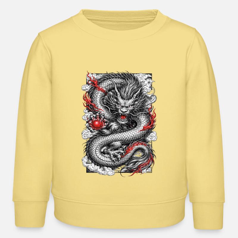 Dragon chinois - Sweat enfant bio Stanley/Stella - jaune viva