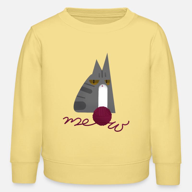 Chaton (gris) - Sweat enfant bio Stanley/Stella - jaune viva