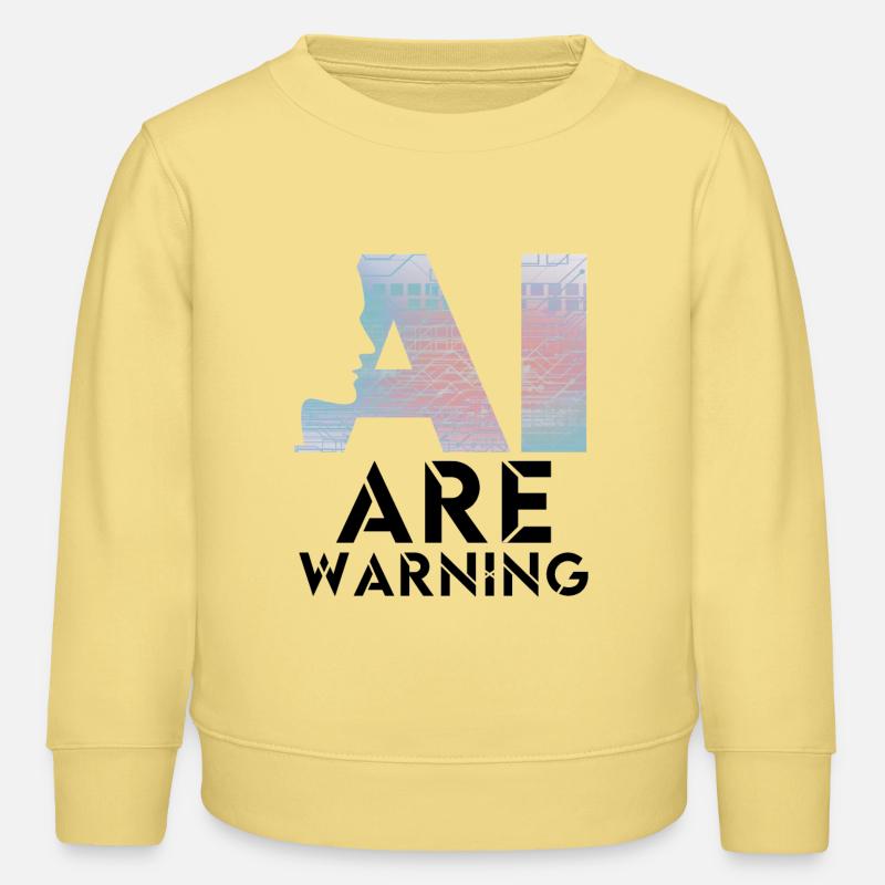 Alerte IA Prudence Intelligence Artificielle - Sweat enfant bio Stanley/Stella - jaune viva