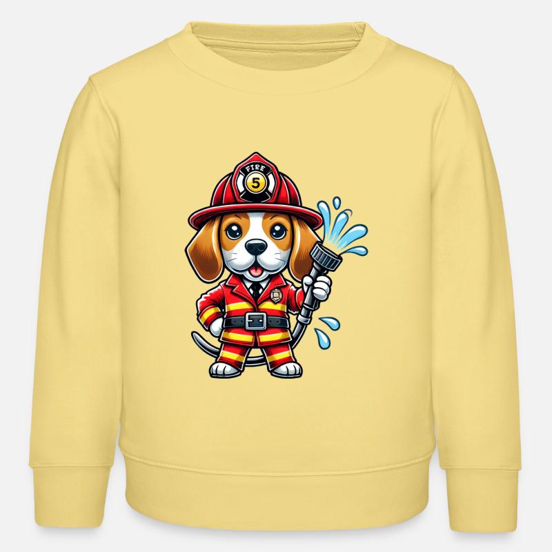 Beagle fireman design - Kids Organic Sweatshirt by Stanley/Stella - viva yellow 