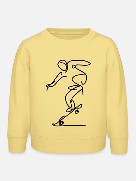 Skateboarder Skizze - Kinder Organic Sweatshirt Mini Changer von Stanley/Stella - Gelb Viva