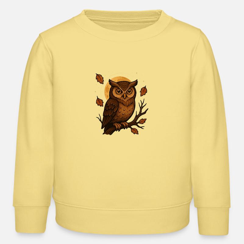 Herbstnacht Eule am Mondlicht - Kinder Organic Sweatshirt Mini Changer von Stanley/Stella - Gelb Viva 