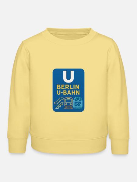 Berliner U-Bahn Neon Line Art - Kinder Organic Sweatshirt Mini Changer von Stanley/Stella - Gelb Viva