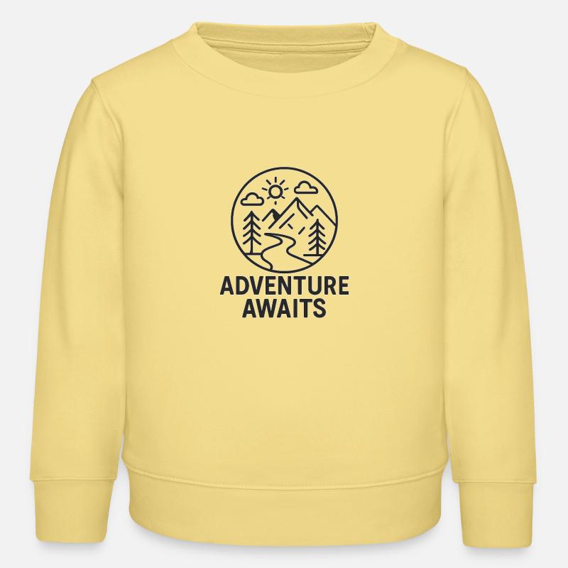 Abenteuer Ruft Berglandschaft - Kinder Organic Sweatshirt Mini Changer von Stanley/Stella - Gelb Viva