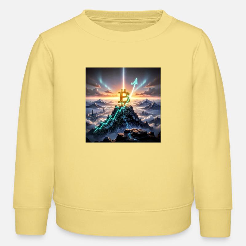 Bitcoin Summit Climb 3D - Kids Organic Sweatshirt by Stanley/Stella - viva yellow 