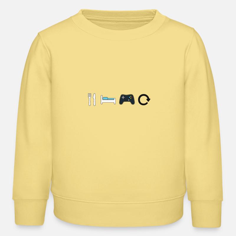 Manger dormir jeu Répéter - Sweat enfant bio Stanley/Stella - jaune viva 