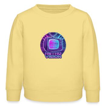 Rétro Vision Neon TV - Sweat enfant bio Stanley/Stella - jaune viva  - Devant - AI Model Kid Male (0cm)