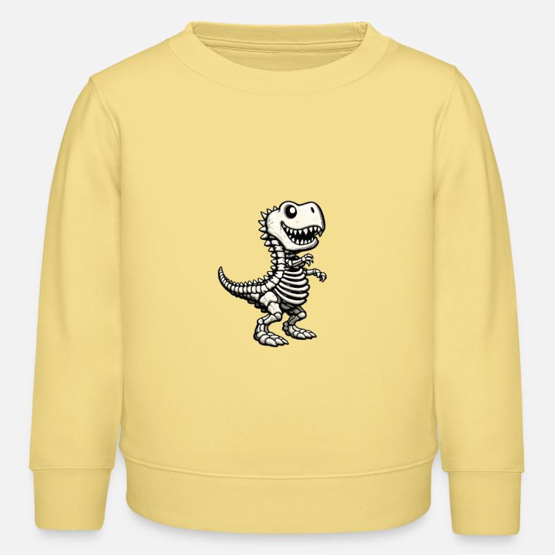 Squelette mignon de T-Rex - Sweat enfant bio Stanley/Stella - jaune viva 
