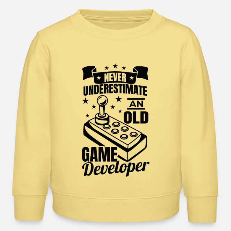 Never underestimate old game developers - Kids Organic Sweatshirt by Stanley/Stella - viva yellow 