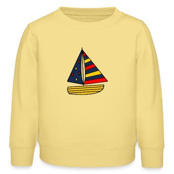 FEIERTAG. FROHE FEIERTAGE. GELIEBTE. MEISTER. LEHRER - Kinder Organic Sweatshirt Mini Changer von Stanley/Stella - Gelb Viva  - Vorne - AI Model Kid Male (0cm)