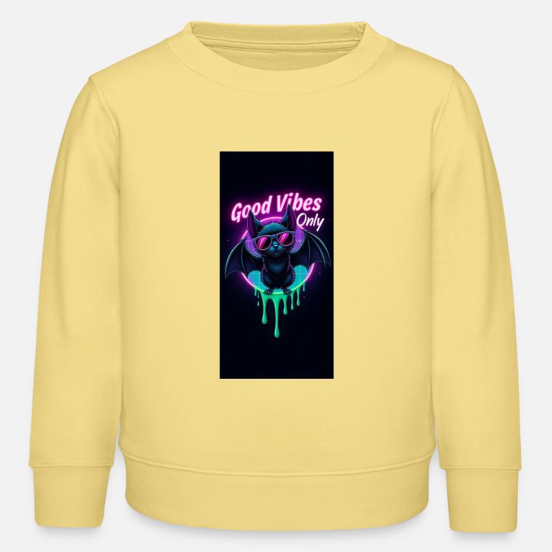 Neon Bat - Kids Organic Sweatshirt by Stanley/Stella - viva yellow