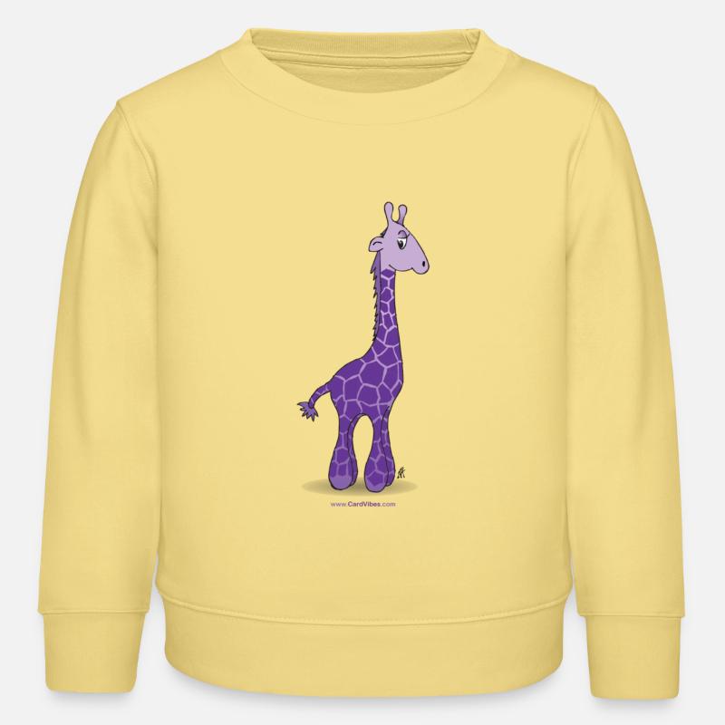 Lila Giraffe - Kinder Organic Sweatshirt Mini Changer von Stanley/Stella - Gelb Viva 