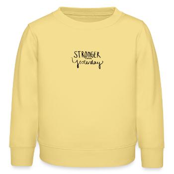 Stronger Than Yesterday - Kinder Organic Sweatshirt Mini Changer von Stanley/Stella - Gelb Viva  - Vorne - AI Model Kid Male (0cm)