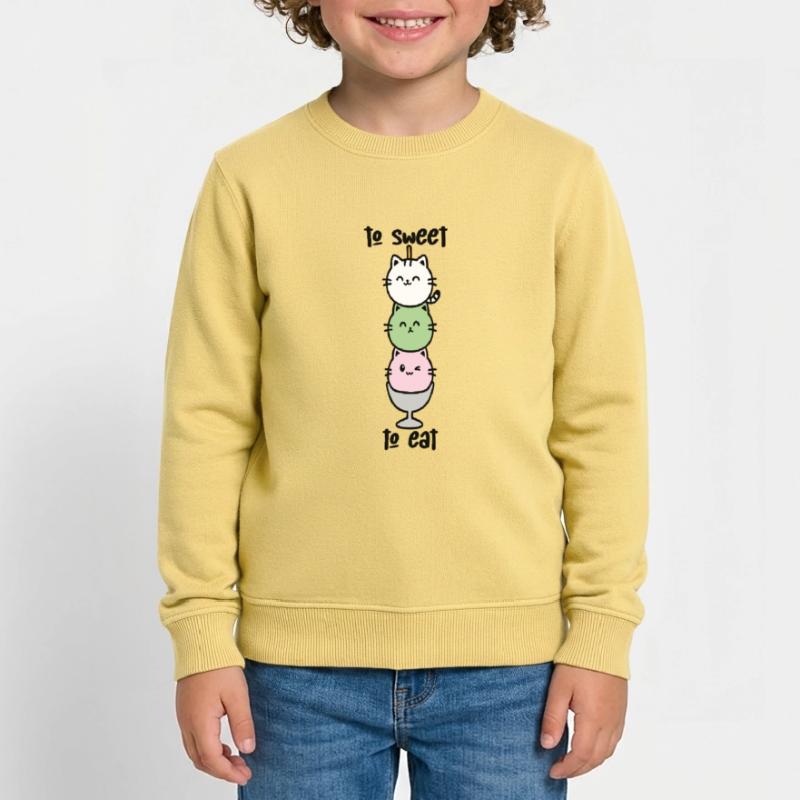 Katzen-Turm Eiscreme Stack Kinder Organic Sweatshirt Mini Changer von Stanley/Stella