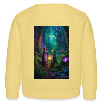 Coven au clair de lune dans la Forêt Enchantée - Sweat enfant bio Stanley/Stella - jaune viva  - Dos - AI Model Kid Male (0cm)