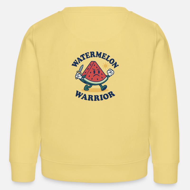 Guerrier pastèque - Design de tranche audacieux - Sweat enfant bio Stanley/Stella - jaune viva 
