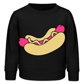 Hot Dog - Kinder Organic Sweatshirt Mini Changer von Stanley/Stella - Schwarz - Vorne - AI Model Kid Male (0cm)