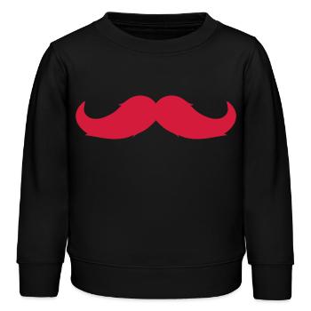 Moustache - Kinder Organic Sweatshirt Mini Changer von Stanley/Stella - Schwarz - Vorne - AI Model Kid Male (0cm)
