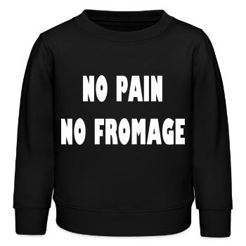 No pain no fromage - Kinder Organic Sweatshirt Mini Changer von Stanley/Stella - Schwarz - Vorne - AI Model Kid Male (0cm)