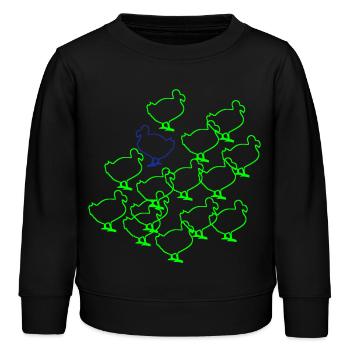 Vogel Dodo - Kinder Organic Sweatshirt Mini Changer von Stanley/Stella - Schwarz - Vorne - AI Model Kid Male (0cm)