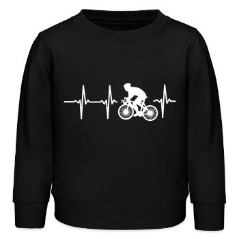 MEIN HERZ SCHLÄGT FÜR RADSPORT! - Kinder Organic Sweatshirt Mini Changer von Stanley/Stella - Schwarz - Vorne - AI Model Kid Male (0cm)