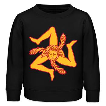 Sizilien Trinacria sizilianische Flagge Sicilia - Kinder Organic Sweatshirt Mini Changer von Stanley/Stella - Schwarz - Vorne - AI Model Kid Male (0cm)