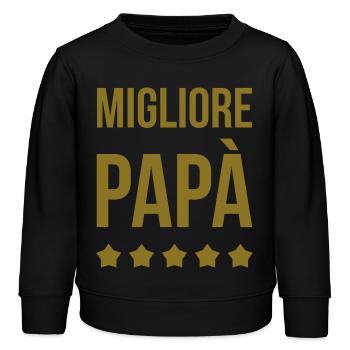 Papà / Papá / Papa / festa del papà / compleanno - Kinder Organic Sweatshirt Mini Changer von Stanley/Stella - Schwarz - Vorne - AI Model Kid Male (0cm)