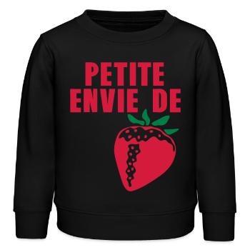 petite envie de fraise - Sweat enfant bio Stanley/Stella - noir - Devant - AI Model Kid Male (0cm)