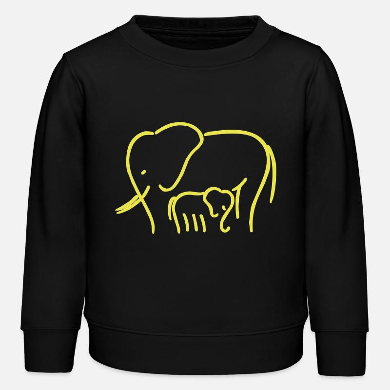 Elephant maman avec enfant - Sweat enfant bio Stanley/Stella - noir