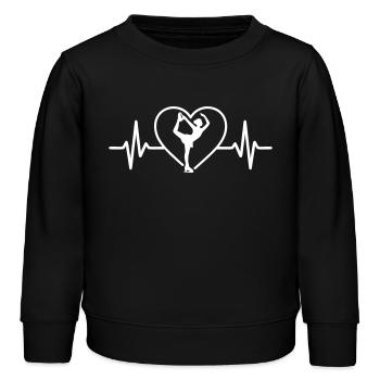 Eiskunstlauf Eiskunstläufer Herz - Kinder Organic Sweatshirt Mini Changer von Stanley/Stella - Schwarz - Vorne - AI Model Kid Male (0cm)