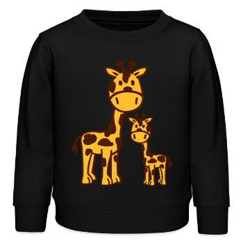 Giraffe - Kinder Organic Sweatshirt Mini Changer von Stanley/Stella - Schwarz - Vorne - AI Model Kid Male (0cm)