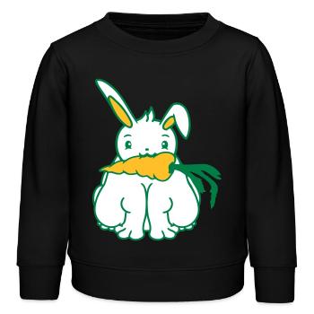 Lapin Carotte Carotte Manger Bouche Faim Obésité - Sweat enfant bio Stanley/Stella - noir - Devant - AI Model Kid Male (0cm)