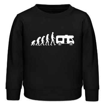 L’évolution du camping-car : de l’homme au fan de camping-car - Sweat enfant bio Stanley/Stella - noir - Devant - AI Model Kid Male (0cm)
