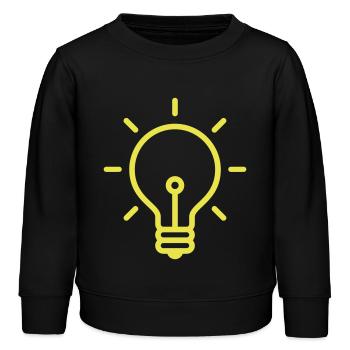 Glühbirne, Idee, Innovation - Kinder Organic Sweatshirt Mini Changer von Stanley/Stella - Schwarz - Vorne - AI Model Kid Male (0cm)
