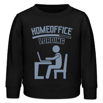Work Office Home Office Loading - Kids Organic Sweatshirt by Stanley/Stella - black - Front - AI Model Kid Male (0cm)