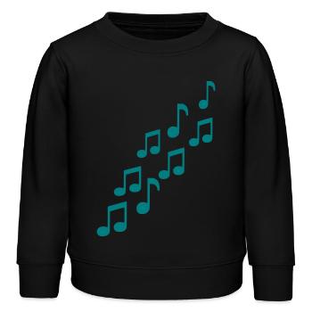 Musik Noten - Kinder Organic Sweatshirt Mini Changer von Stanley/Stella - Schwarz - Vorne - AI Model Kid Male (0cm)