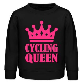 Cycling Queen - Sweat enfant bio Stanley/Stella - noir - Devant - AI Model Kid Male (0cm)