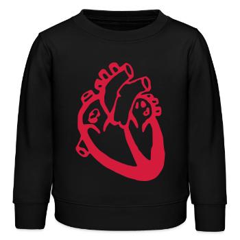 Herz - Medizin - Kinder Organic Sweatshirt Mini Changer von Stanley/Stella - Schwarz - Vorne - AI Model Kid Male (0cm)