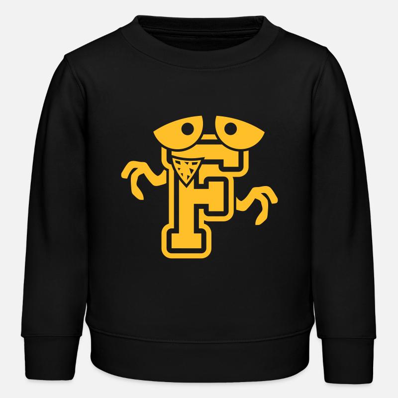 lustiger Monsterbuchstabe F - Kinder Organic Sweatshirt Mini Changer von Stanley/Stella - Schwarz