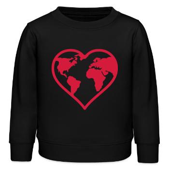 liebe_welt_erde - Sweat enfant bio Stanley/Stella - noir - Devant - AI Model Kid Male (0cm)
