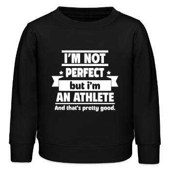 Pas parfait, mais athlète, ça suffit ! - Sweat enfant bio Stanley/Stella - noir - Devant - AI Model Kid Male (0cm)