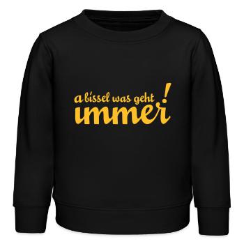 A bissl was geht immer! Weiß jedes Münchner Kindl! - Kinder Organic Sweatshirt Mini Changer von Stanley/Stella - Schwarz - Vorne - AI Model Kid Male (0cm)