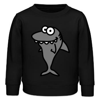 shark - Sweat enfant bio Stanley/Stella - noir - Devant - AI Model Kid Male (0cm)