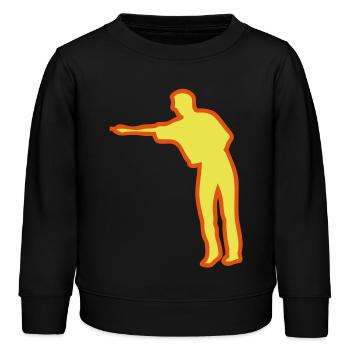 Spieler Brettspiel Puck logo Charakter - Kinder Organic Sweatshirt Mini Changer von Stanley/Stella - Schwarz - Vorne - AI Model Kid Male (0cm)