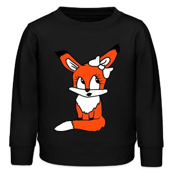 Fuchs Weiblich Mädchen Hübsche Schleife Frau Schön - Kinder Organic Sweatshirt Mini Changer von Stanley/Stella - Schwarz - Vorne - AI Model Kid Male (0cm)