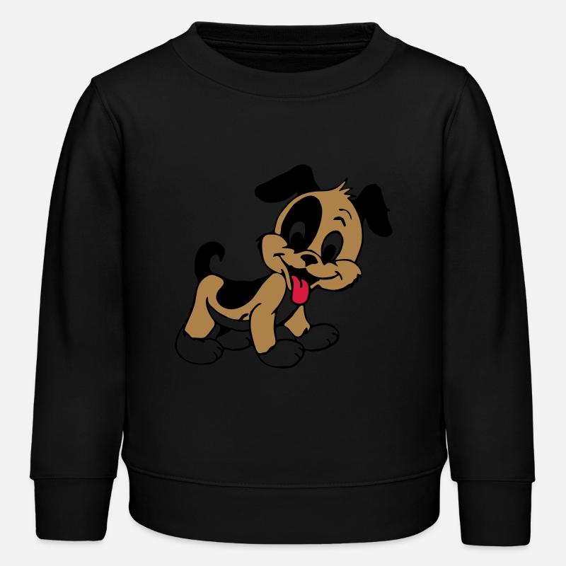 Hund Logo Bunt - Kinder Organic Sweatshirt Mini Changer von Stanley/Stella - Schwarz